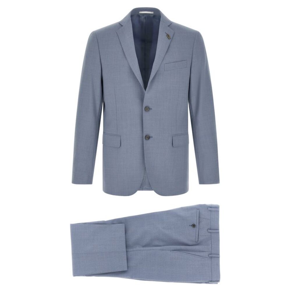 Pal Zileri Blue Polyester Two-Piece Men's Suit